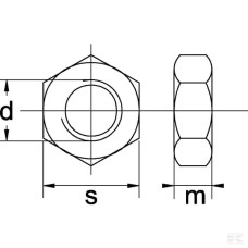 Шестигранная гайка DIN934 M10x1.50 нержавеющая сталь A2 GermanParts